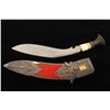 Image 1 : Fancy Tribal Gurkha with ornate metal sheath and  bone handle.  The knife i