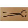Image 1 : Large antique blacksmith&#8217;s iron tongs  approximately 25&#8221; in overall length.