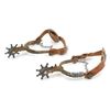 Image 1 : Pair of child&#8217;s spurs with leather straps and  conchas, ca 1940&#8217;s-50&#8217;s; ove