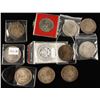 Image 1 : Lot of 9 ungraded Morgan Silver Dollars and 2  silver commemorative coins.