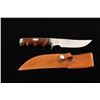 Image 2 : Custom knife and leather sheath by Ruffin  Johnson (&#8220;El Lobo Solo&#8221;); knife