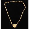 Image 1 : Gold nugget style necklace with 25 point +  diamond; 18-22KT gold; purchase