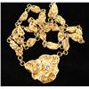 Image 2 : Gold nugget style necklace with 25 point +  diamond; 18-22KT gold; purchase