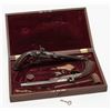 Image 1 : Beautifully cased pair of percussion target  or dueling pistols, each in .4