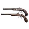 Image 3 : Beautifully cased pair of percussion target  or dueling pistols, each in .4