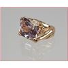 Image 1 : Dramatic Amethyst Ring with Diamond Butterfly  featuring a rectangular amet