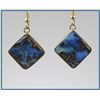 Image 2 : Wonderful Australian Boulder Opal Dangle  Earrings with blue, purple and gr