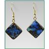 Image 3 : Wonderful Australian Boulder Opal Dangle  Earrings with blue, purple and gr