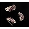 Image 2 : One set of amethyst and diamond ring with  matching earrings. Amethysts wei