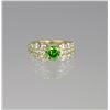 Image 2 : Brilliant Green and White Diamond Ring  featuring a Fancy intense vivid gre