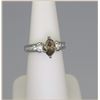 Image 1 : Irresistible Chocolate and White Diamond Ring  featuring a marquise cut Fan