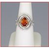 Image 1 : Sensational FINE Orange Sapphire and Diamond  Ring featuring a 2.50 carat o