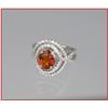 Image 3 : Sensational FINE Orange Sapphire and Diamond  Ring featuring a 2.50 carat o