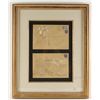 Image 1 : Two beautifully framed and matted illustrated  letter envelops in the style