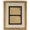 Image 1 : Two beautifully framed and matted illustrated  letter envelops in the style