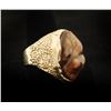 Image 2 : Men's 20.0 carat Fire Agate in 20.7 gr 14k  gold, size 12 1/2, labor intens