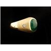 Image 2 : 5.2 Columbian Emerald Cab. shaped with  accenting Diamonds in 20.0 gr 14 k