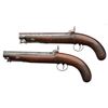 Image 2 : Pair of large bore pistols of style favored  by officers signed  &#8220;Mortimer