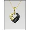 Image 1 : Sensational Diamond and Black Onyx Heart  Shaped Pendant hand crafted in It