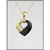 Image 2 : Sensational Diamond and Black Onyx Heart  Shaped Pendant hand crafted in It