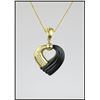 Image 3 : Sensational Diamond and Black Onyx Heart  Shaped Pendant hand crafted in It