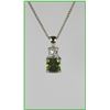 Image 2 : Sensational Green and White Diamond Pendant  featuring a 1.34 carat cushion