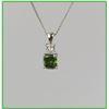 Image 3 : Sensational Green and White Diamond Pendant  featuring a 1.34 carat cushion