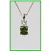 Image 5 : Sensational Green and White Diamond Pendant  featuring a 1.34 carat cushion