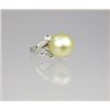 Image 1 : Luxurious FINE Golden South Sea Pearl and  Diamond Ring featuring a gorgeou