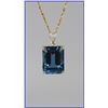 Image 4 : Fantastic 27.15 carat London Blue Topaz and  Diamond Pendant featuring an e