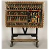 Image 1 : Egyptian revival folding table with intricate  inlays and painted decoratio