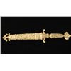 Image 3 : Renaissance style dagger with fancy cast and  gold plated grip and scabbard