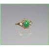 Image 2 : Lovely High Quality Apple Jade and Diamond  Ring set in antique style setti