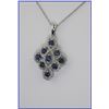 Image 2 : Irresistible Ceylon color Blue Sapphire and  Diamond Pendant with 9 round c