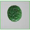 Image 1 : High Quality Carved Green Jade Piece with  Floral Design with lush green co