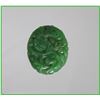 Image 2 : High Quality Carved Green Jade Piece with  Floral Design with lush green co