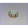 Image 2 : Enchanting Multi-Gem Butterflies and Flowers  Fashion Ring with blue topaz,