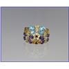 Image 3 : Enchanting Multi-Gem Butterflies and Flowers  Fashion Ring with blue topaz,