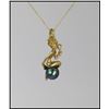 Image 1 : Artistic and Beautifully Detailed Black Pearl  Mermaid Pendant with small d