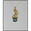 Image 2 : Artistic and Beautifully Detailed Black Pearl  Mermaid Pendant with small d