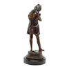 Image 2 : Polychrome bronze on base of little girl with  cat, approximately 19&#8221; in he