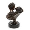 Image 2 : Bronze older re-cast bust of two lovers on  base, approximately 12&#8221; in heig