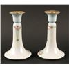 Image 1 : Pair of beautiful porcelain candlestick  holders with delicate rose designs