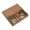 Image 3 : Old portable mining balance scale and weights  in wood box, approx. 6.5&#8221; x