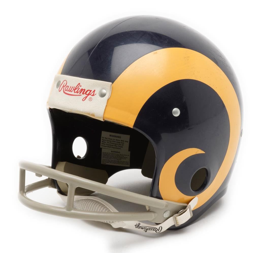 Cleveland Rams Helmat Rams football helmet with face guard by Rawlings; large size and in very g
