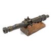 Image 3 : Lot of 9 antique and vintage desk-size metal  cannons, two with wood carria