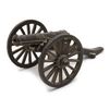 Image 6 : Lot of 9 antique and vintage desk-size metal  cannons, two with wood carria