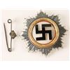 Image 1 : Nazi party badge with silver swastika tie  pin. Showing hallmarks. The badg