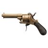 Image 2 : All brass engraved pinfire revolver with  folding trigger, 7.65mm caliber,