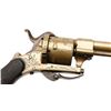 Image 4 : All brass engraved pinfire revolver with  folding trigger, 7.65mm caliber,